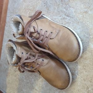Brown Max +Jake boots, size 1 youth